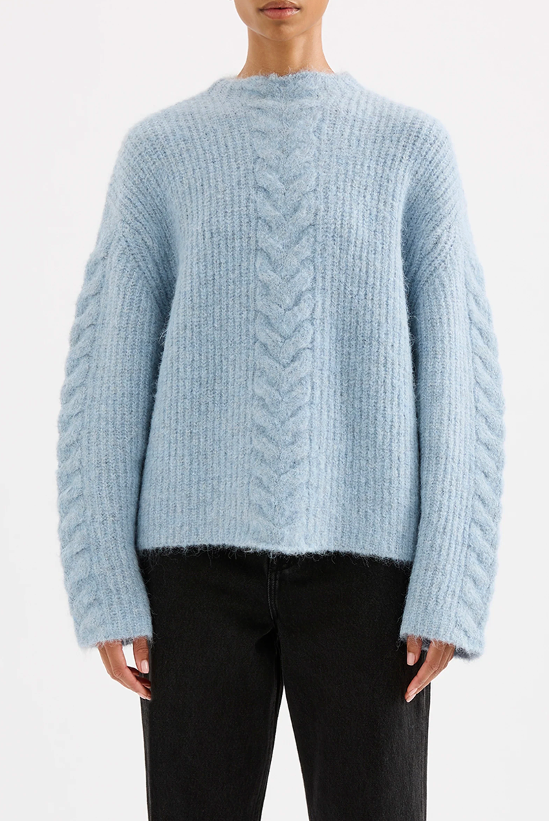 NUDE LUCY Paige Cable Knit SKY