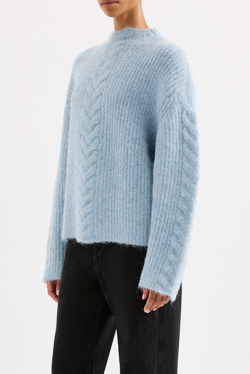 NUDE LUCY Paige Cable Knit SKY