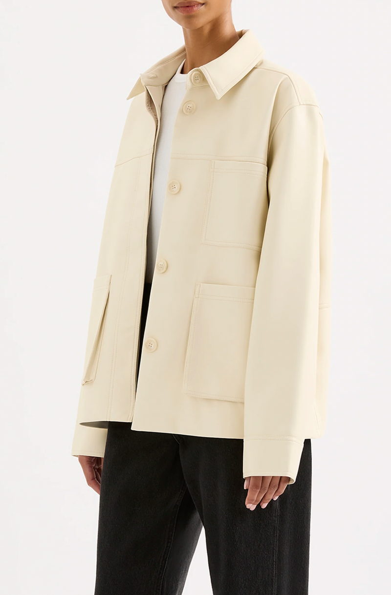 NUDE LUCY Telsey Faux Leather Jacket IVORY