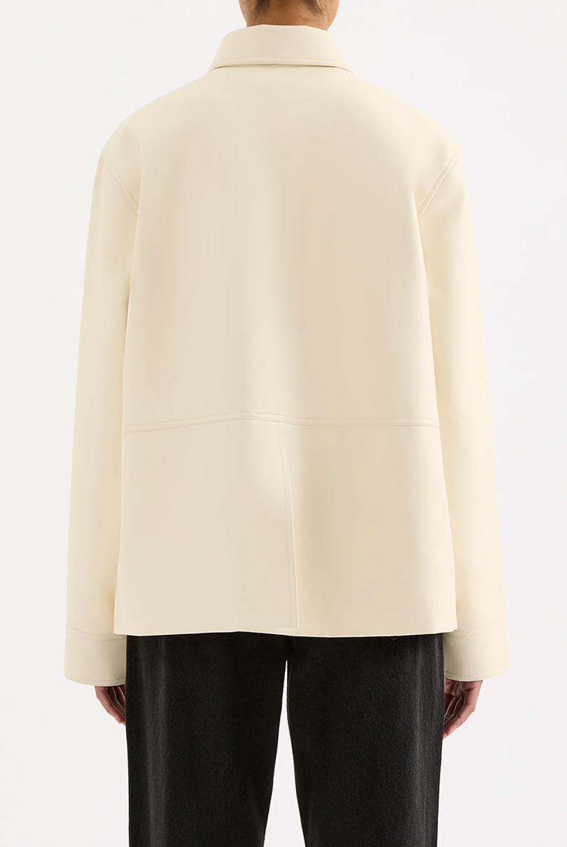 NUDE LUCY Telsey Faux Leather Jacket IVORY