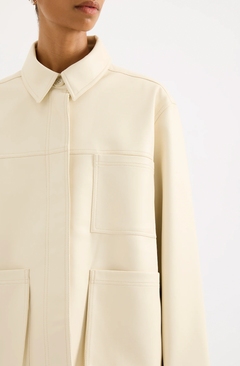 NUDE LUCY Telsey Faux Leather Jacket IVORY