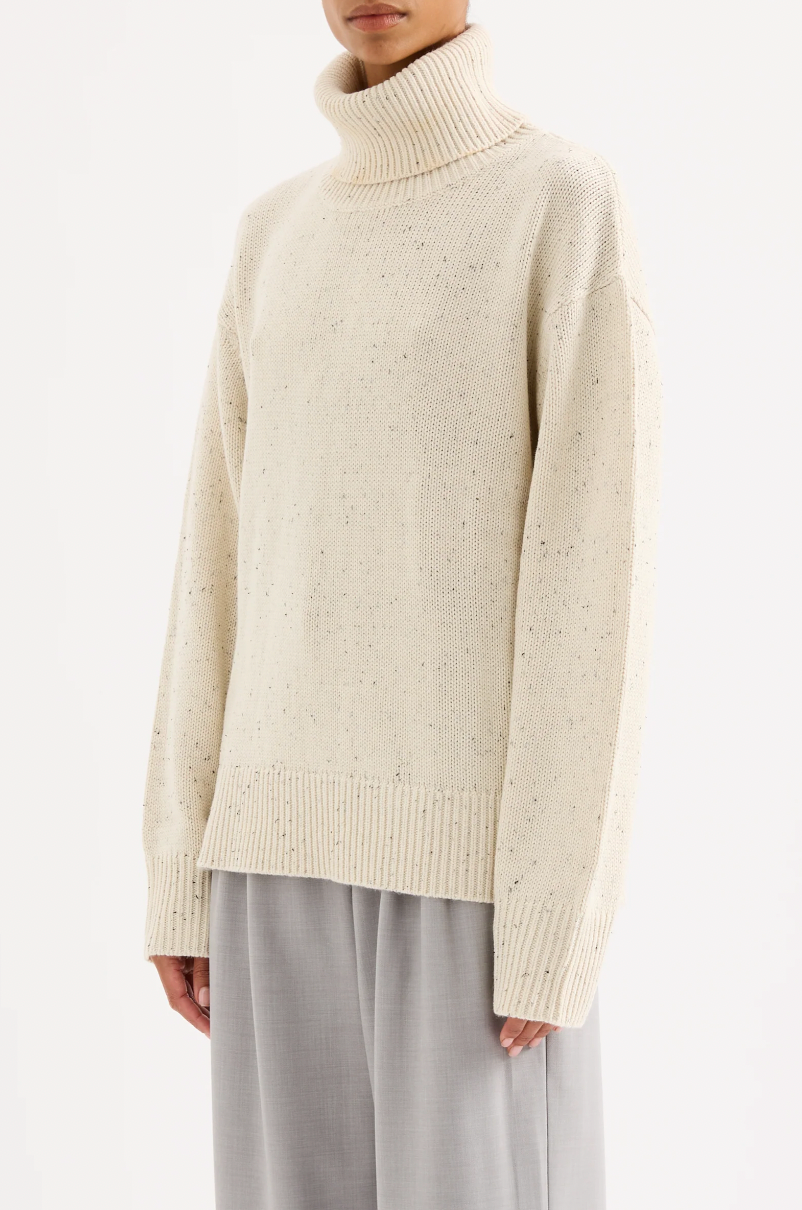 NUDE LUCY Lander Turtleneck Knit OAT SPECKLE