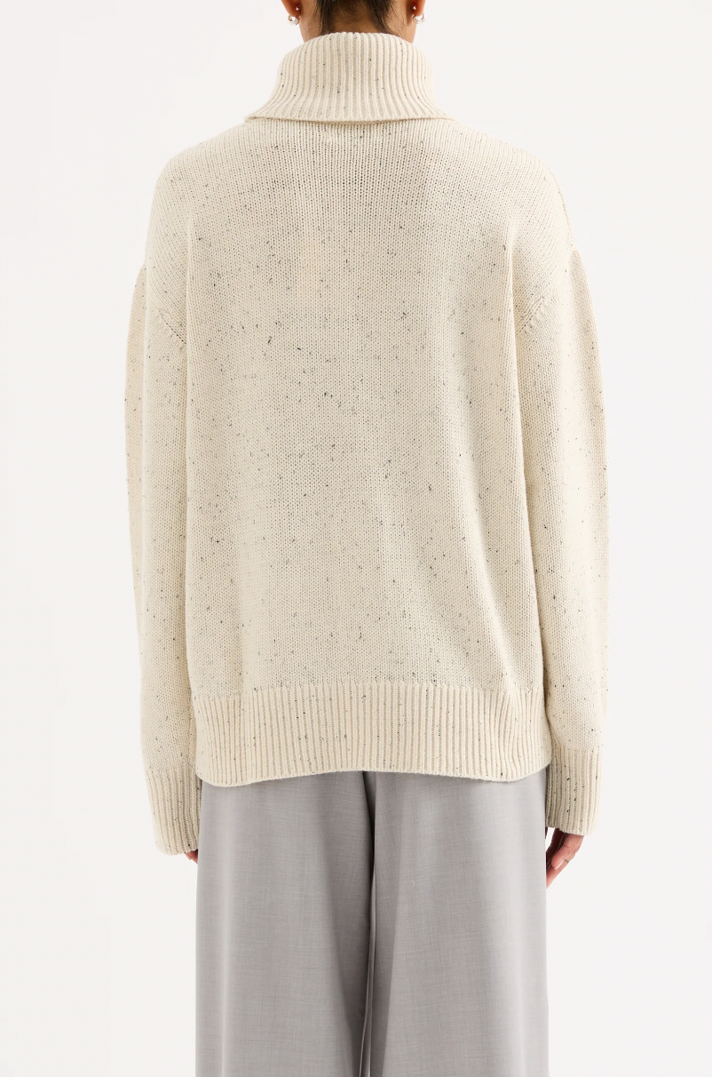 NUDE LUCY Lander Turtleneck Knit OAT SPECKLE