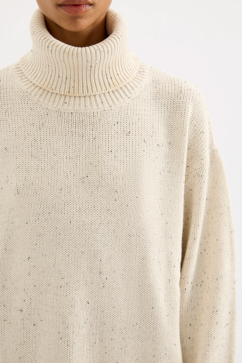 NUDE LUCY Lander Turtleneck Knit OAT SPECKLE