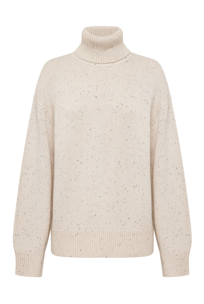 NUDE LUCY Lander Turtleneck Knit OAT SPECKLE