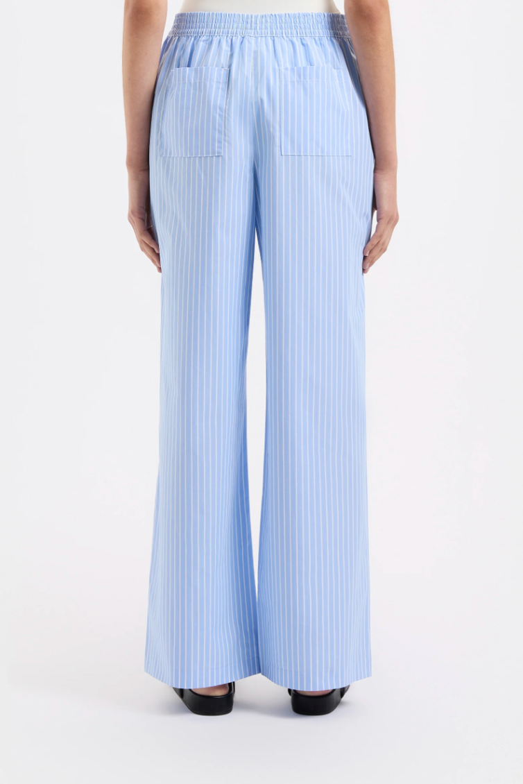 NUDE LUCY Organic Poplin Pant SKY STRIPE