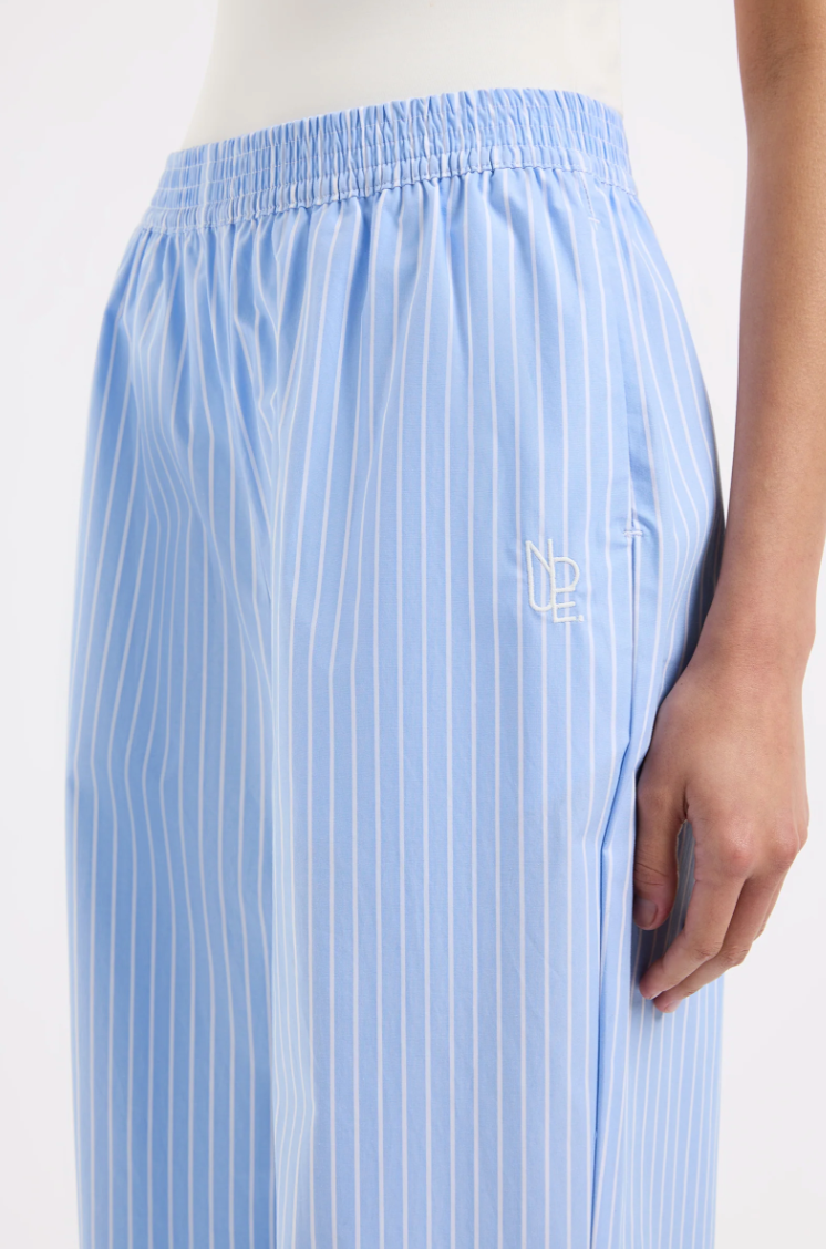 NUDE LUCY Organic Poplin Pant SKY STRIPE