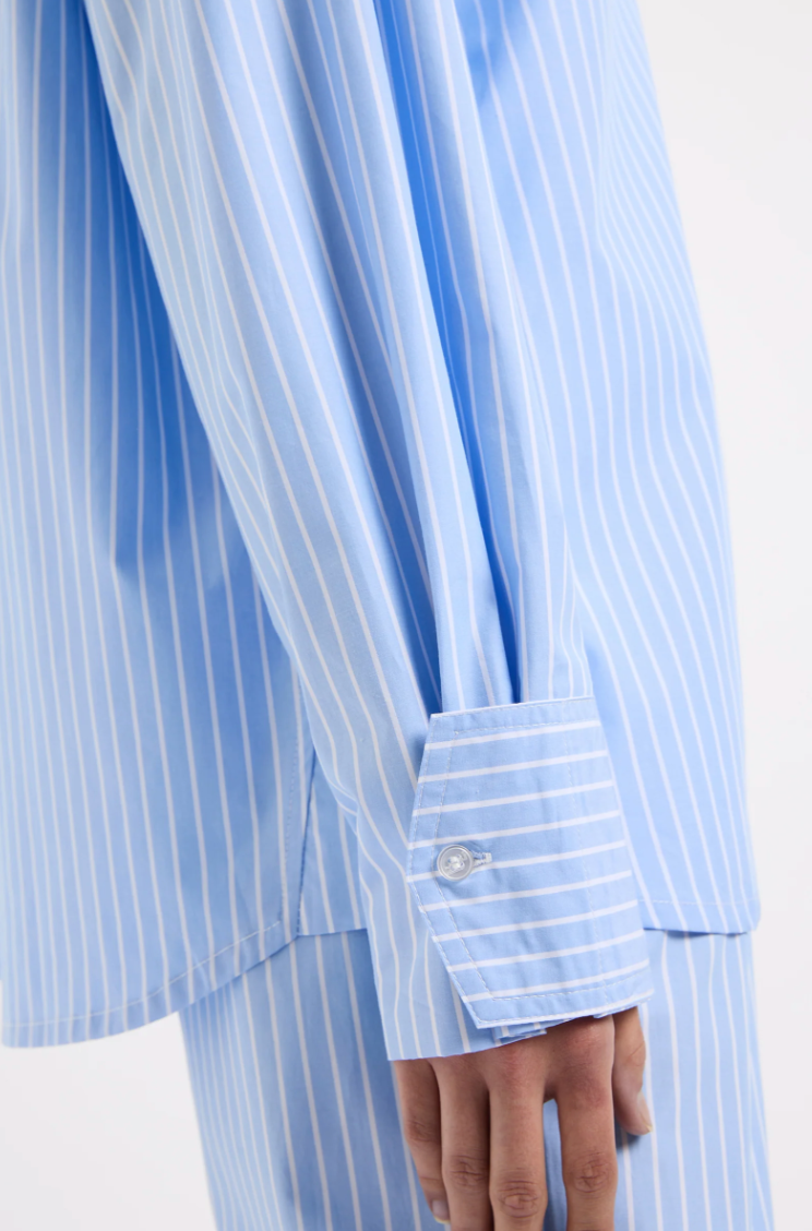 NUDE LUCY Organic Poplin Shirt SKY STRIPE