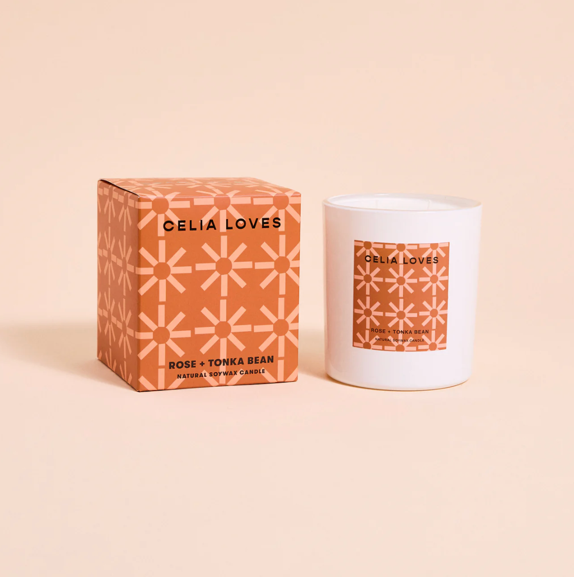 CELIA LOVES 80hr Candle ROSE + TONKA BEAN