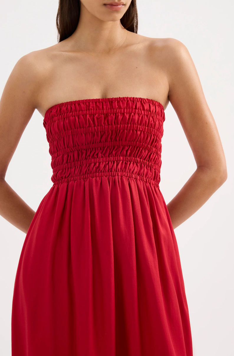 NUDE LUCY Zuri Tencel Maxi Dress CRIMSON