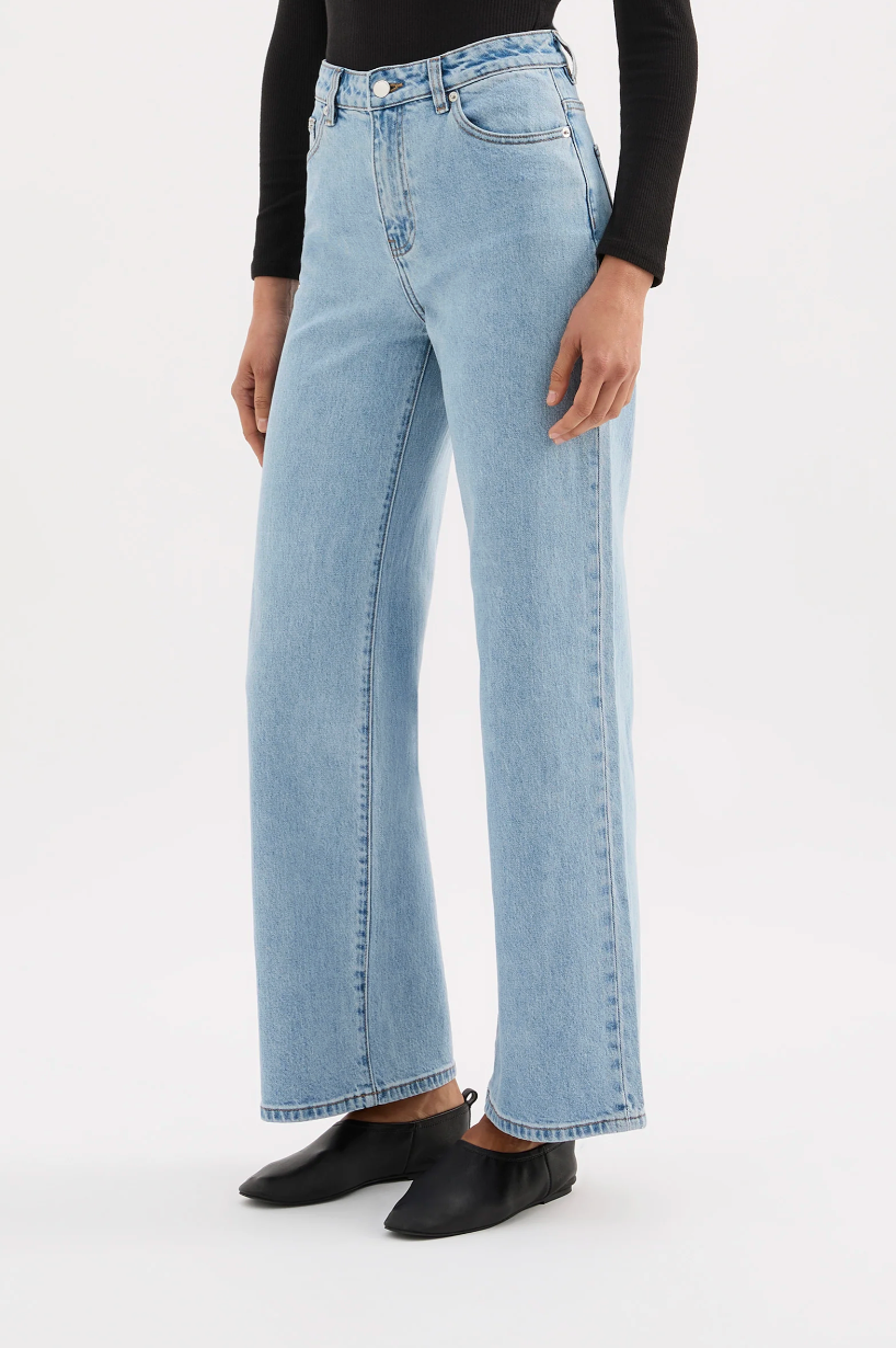NUDE LUCY Organic Stretch Wide Leg Jean SOFT BLUE