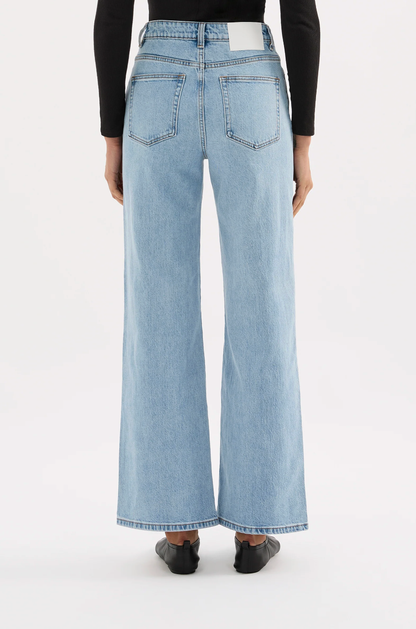 NUDE LUCY Organic Stretch Wide Leg Jean SOFT BLUE