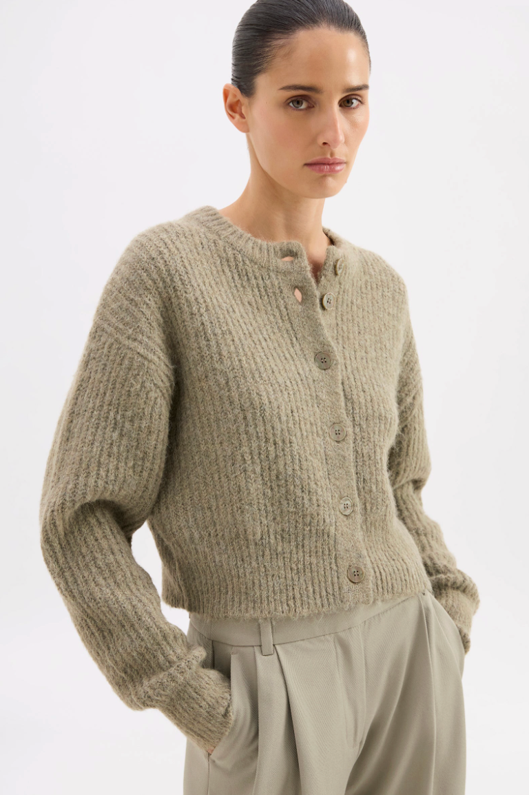 NUDE LUCY Nixon Cropped Cardigan VINE