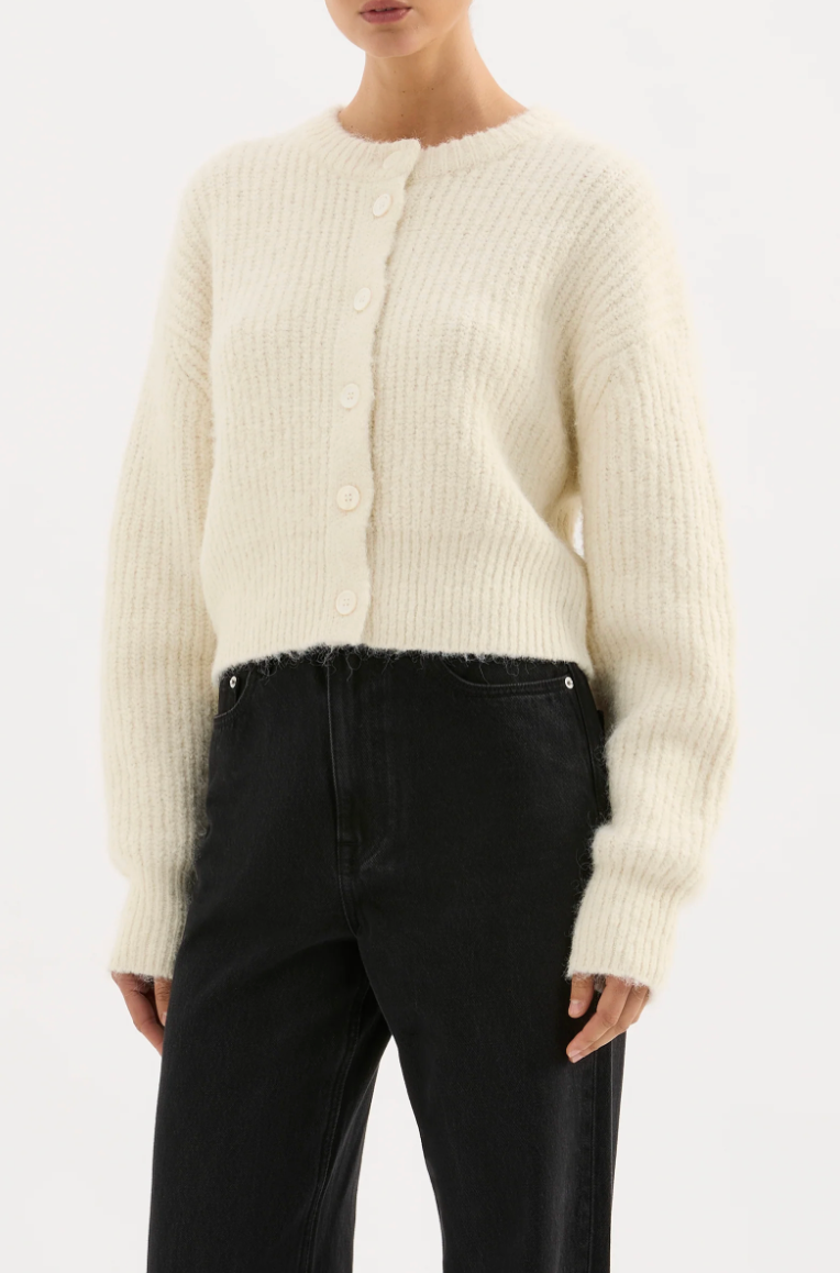 NUDE LUCY Nixon Cropped Cardigan IVORY