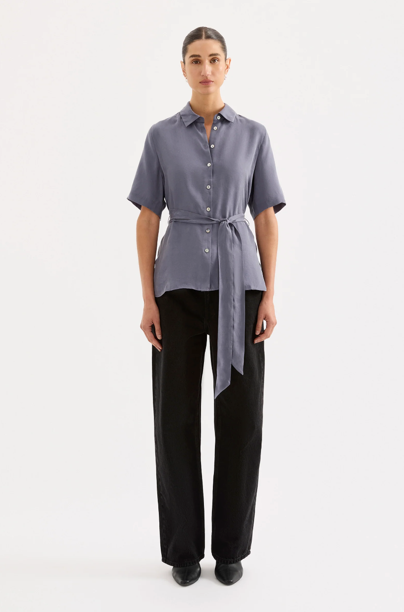 NUDE LUCY Devin Tencel Shirt INDIGO