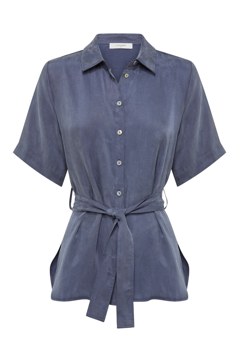 NUDE LUCY Devin Tencel Shirt INDIGO