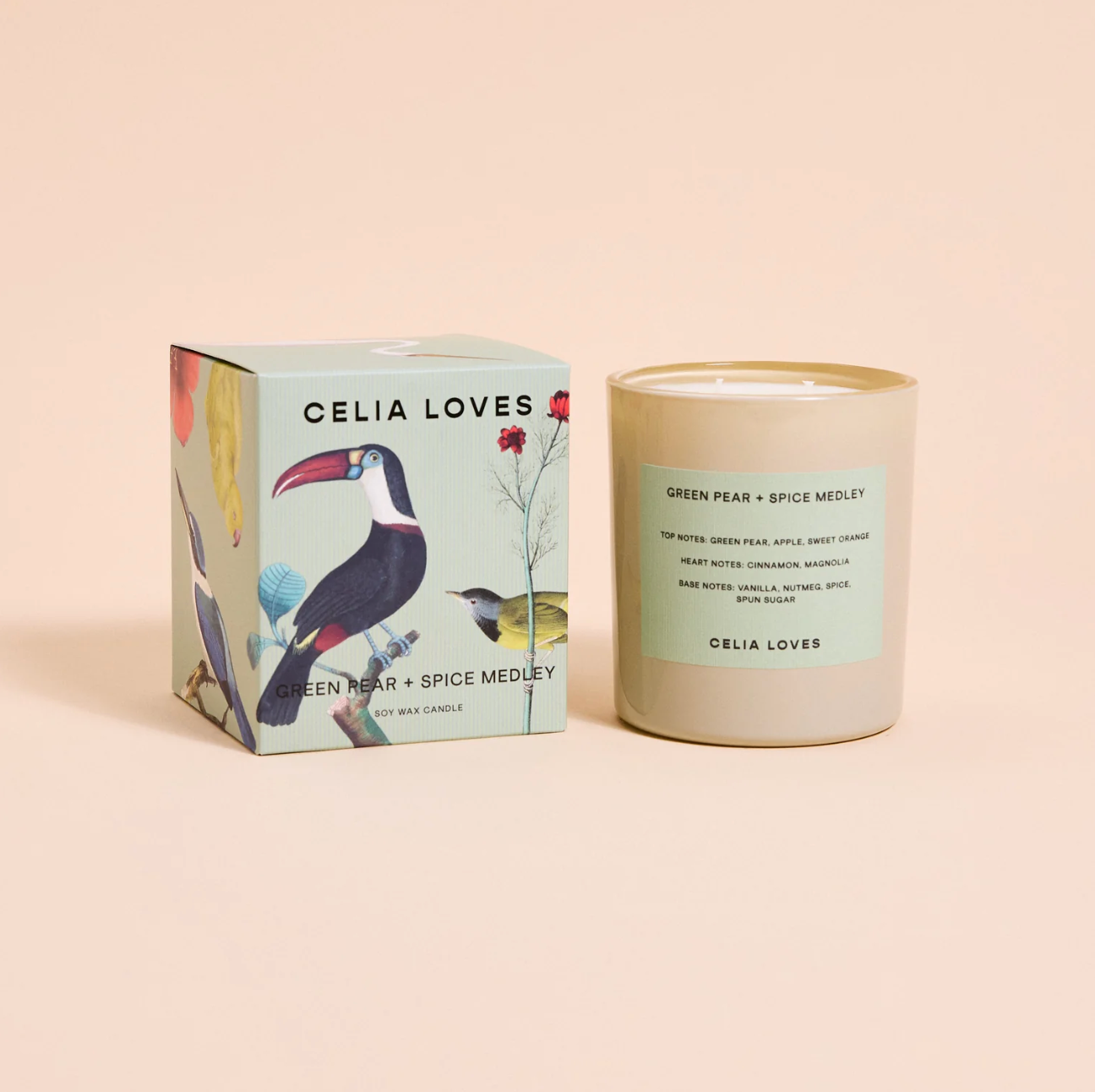 CELIA LOVES 80hr Candle GREEN PEAR SPICED