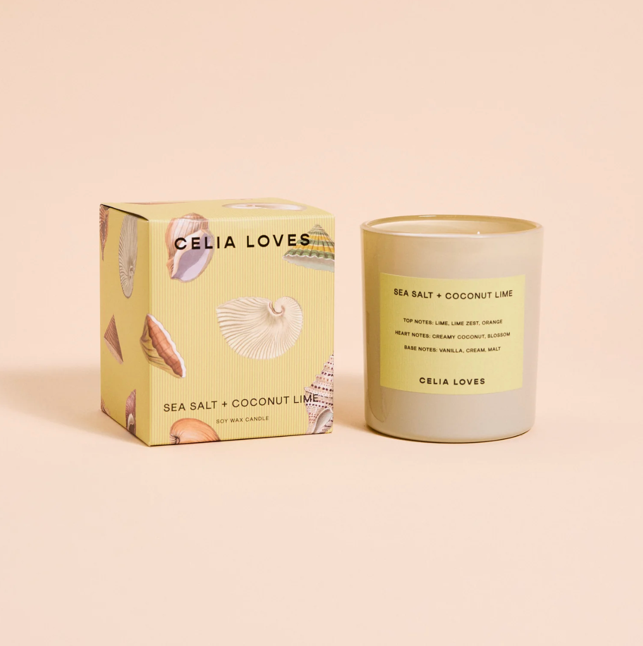 CELIA LOVES 80hr Candle SEA SALT + COCO LIME