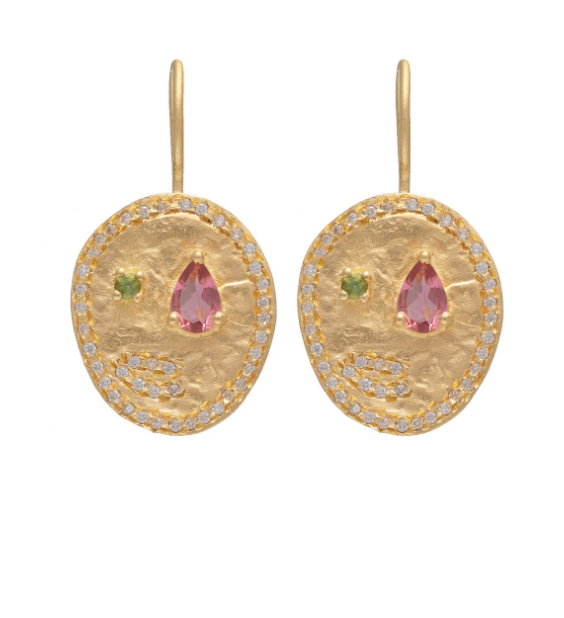 Ruby Teva Alila Pink & Green Tourmaline Earrings