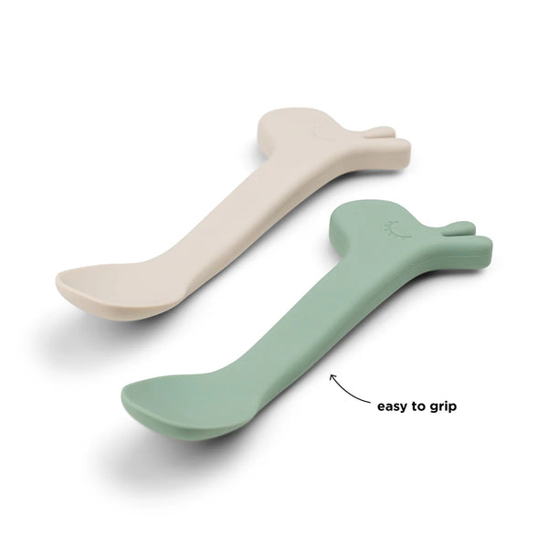 DONE BY DEER Silicone Spoon 2 pack GREEN