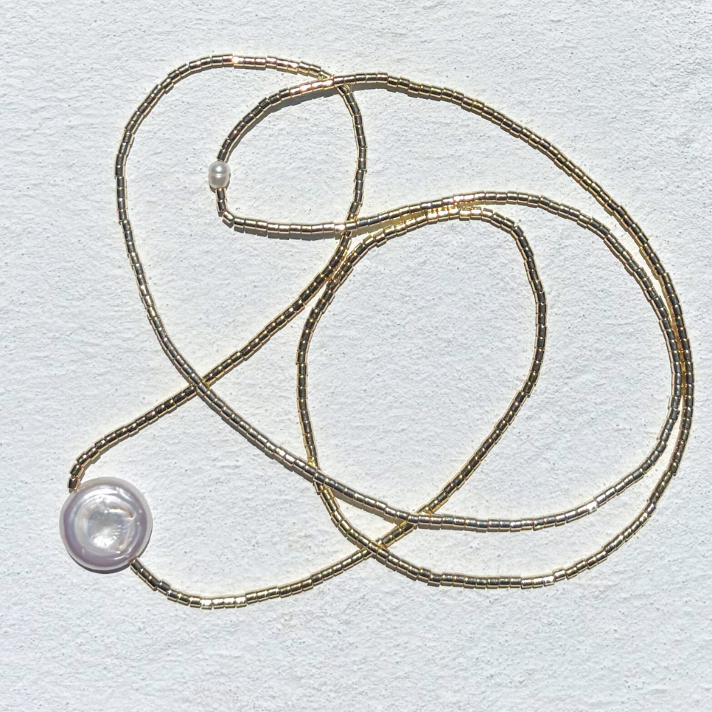 HEI TAI Soleil Necklace GOLD + PEARL