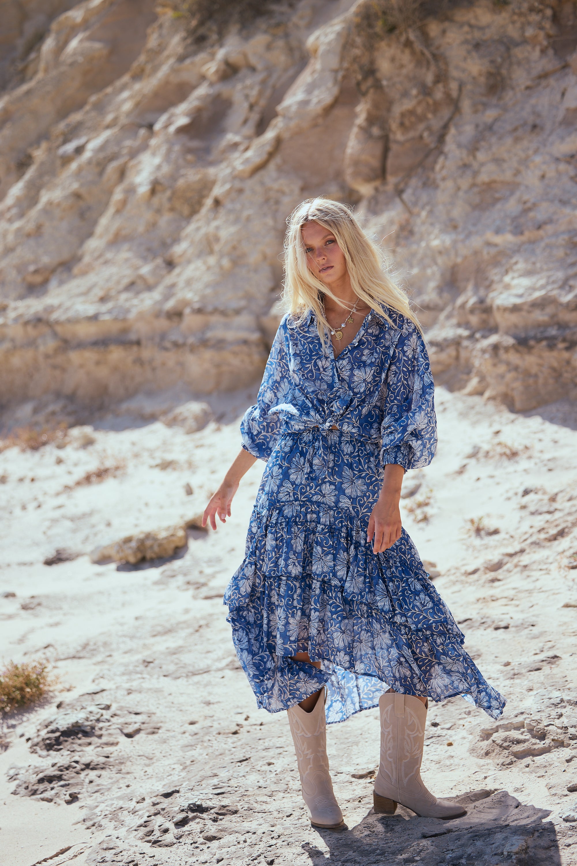 TALISMAN Chantilly Shirt BLUE BLOSSOM