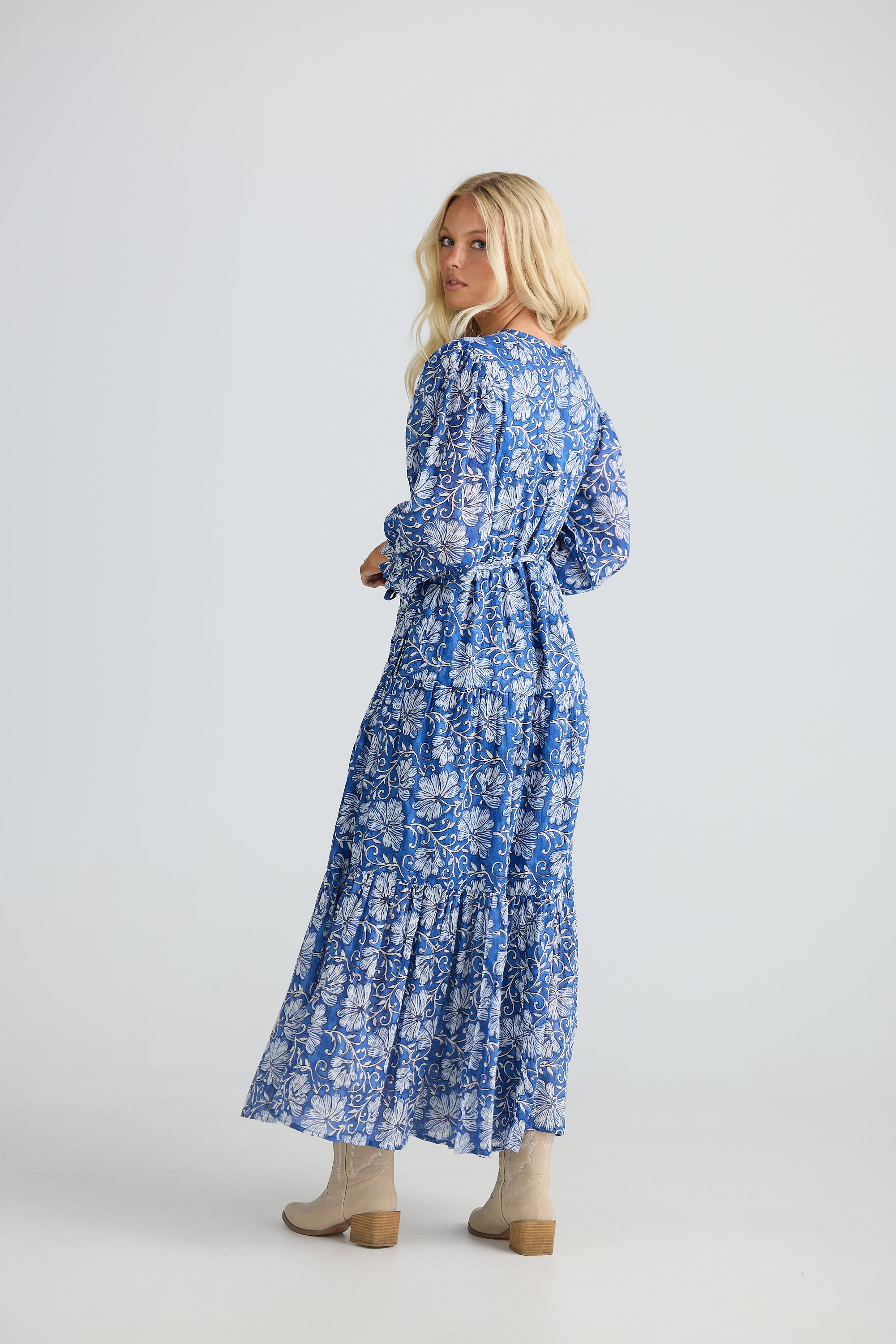 TALISMAN Tara Wrap Dress BLUE BLOSSOM