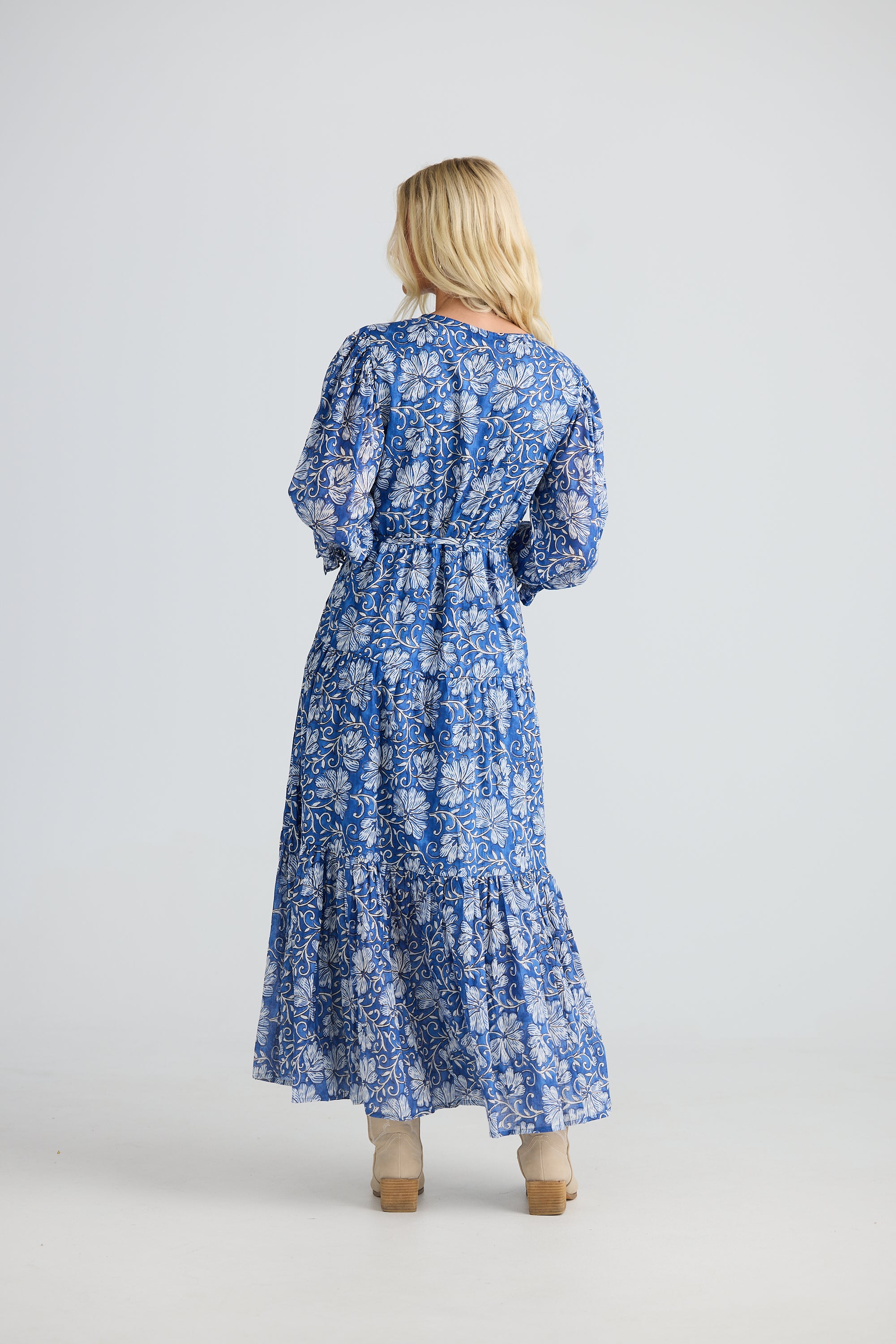 TALISMAN Tara Wrap Dress BLUE BLOSSOM