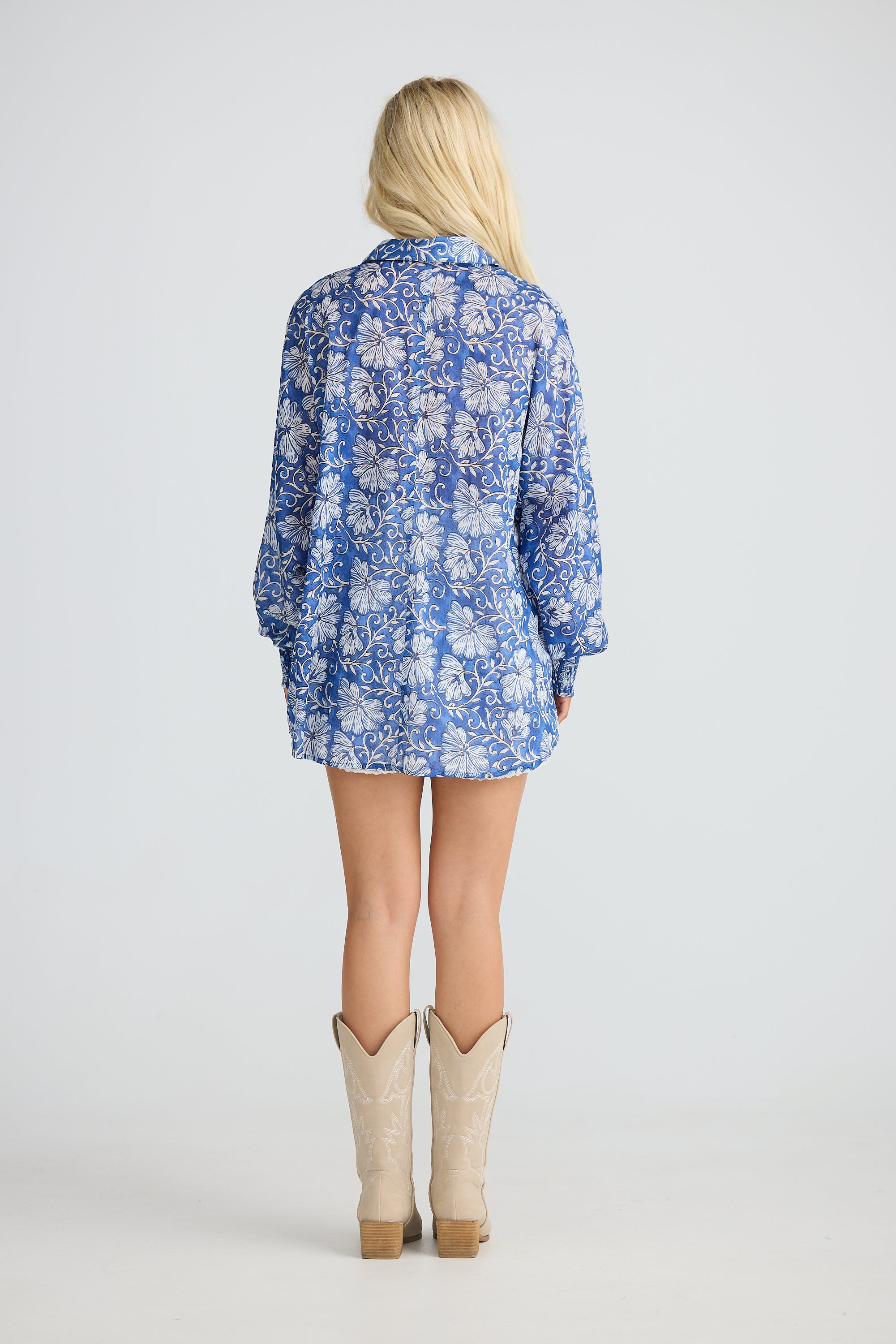 TALISMAN Chantilly Shirt BLUE BLOSSOM