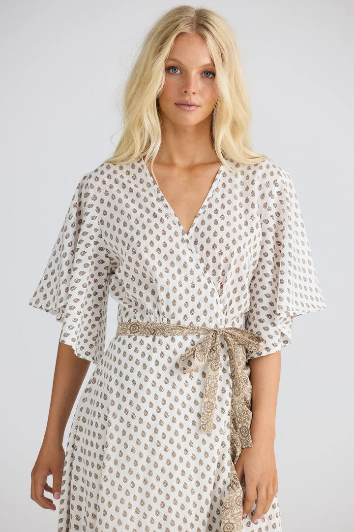 TALISMAN Daisy Wrap Dress TEMPLE