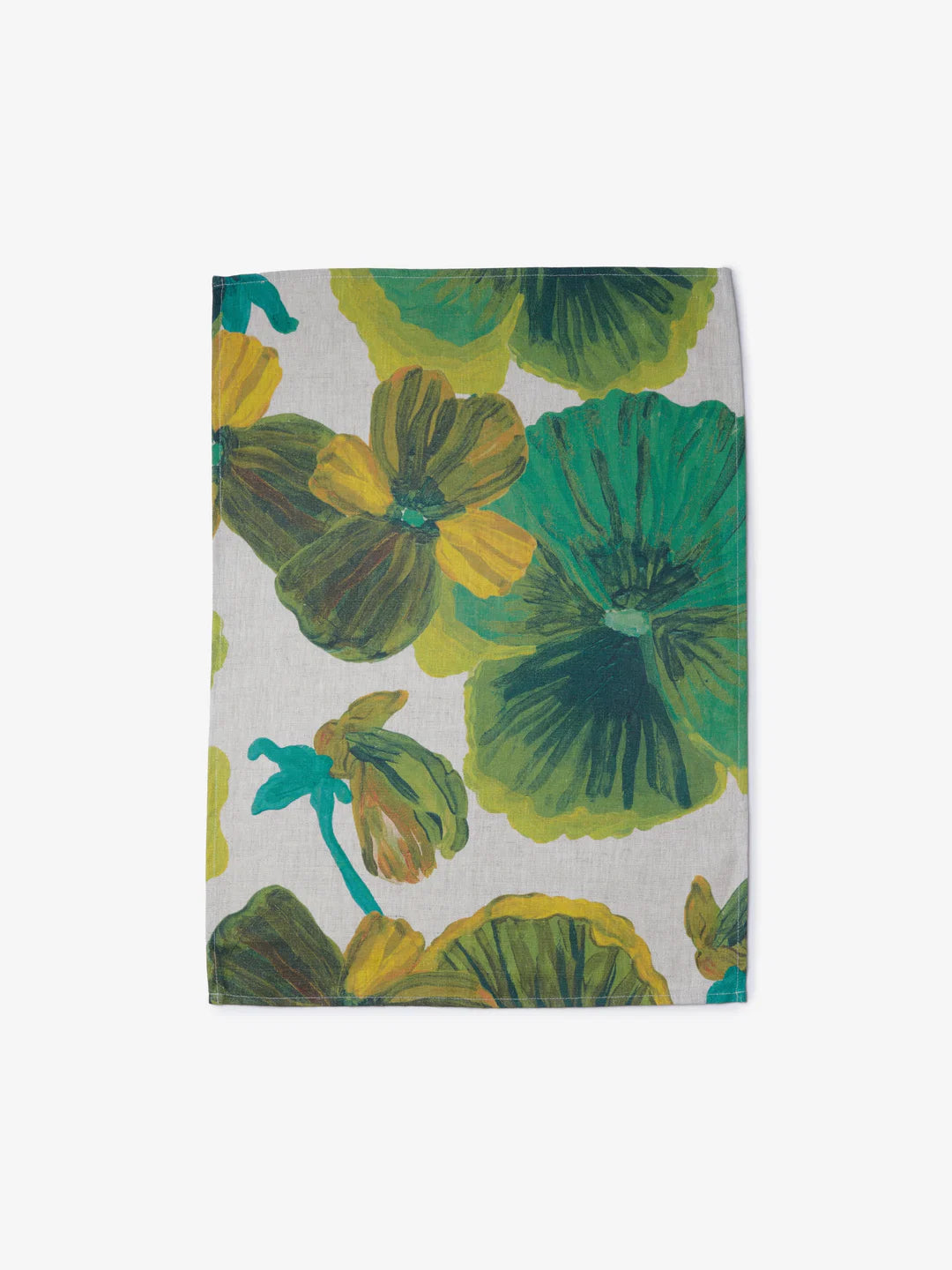 BONNIE AND NEIL Tea Towel WILD PANSY VERDE