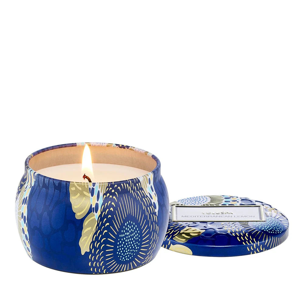 VOLUSPA Dec Tin Candle MEDITERRANEAN LEMON