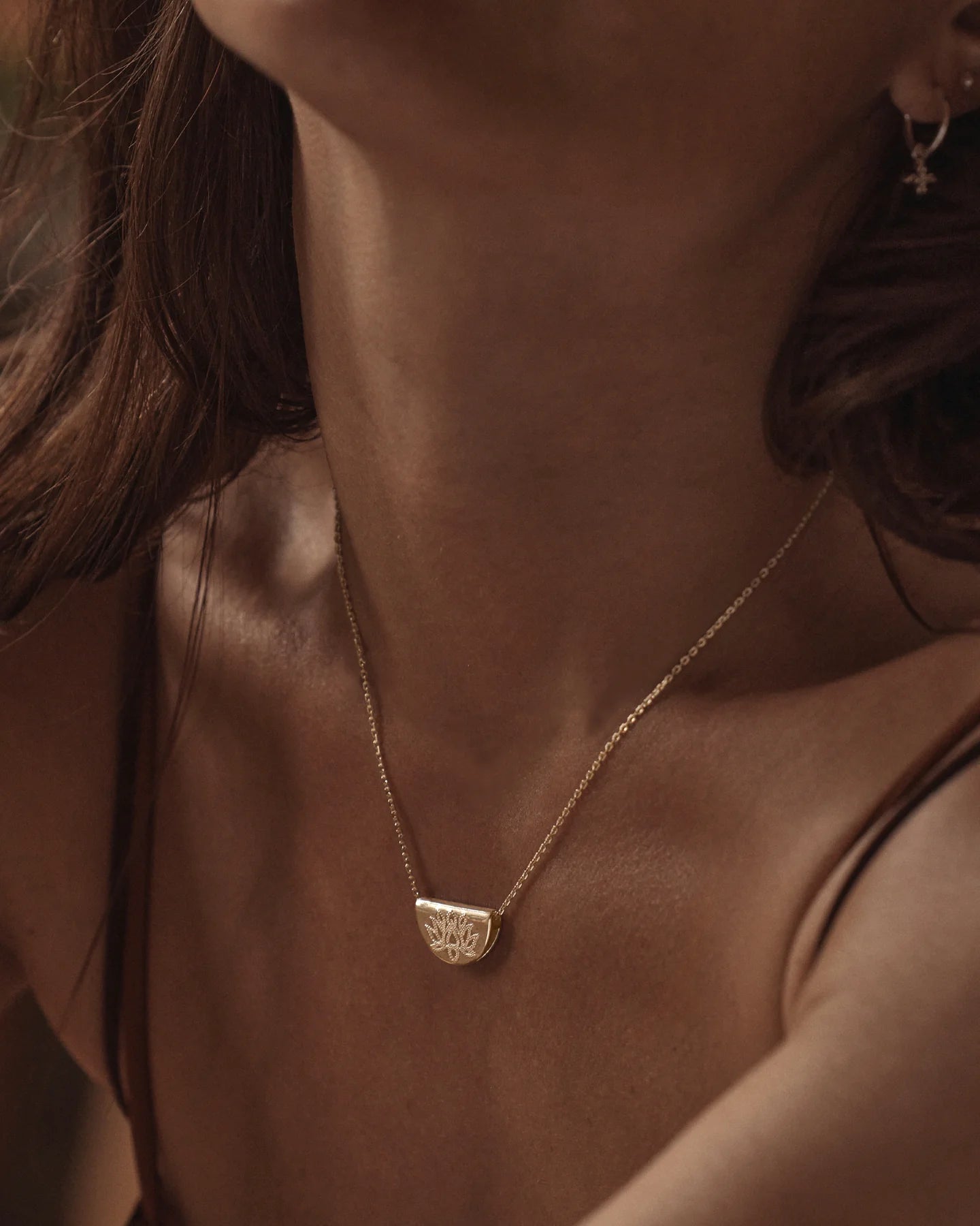 By Charlotte Lotus Short Necklace GOLD