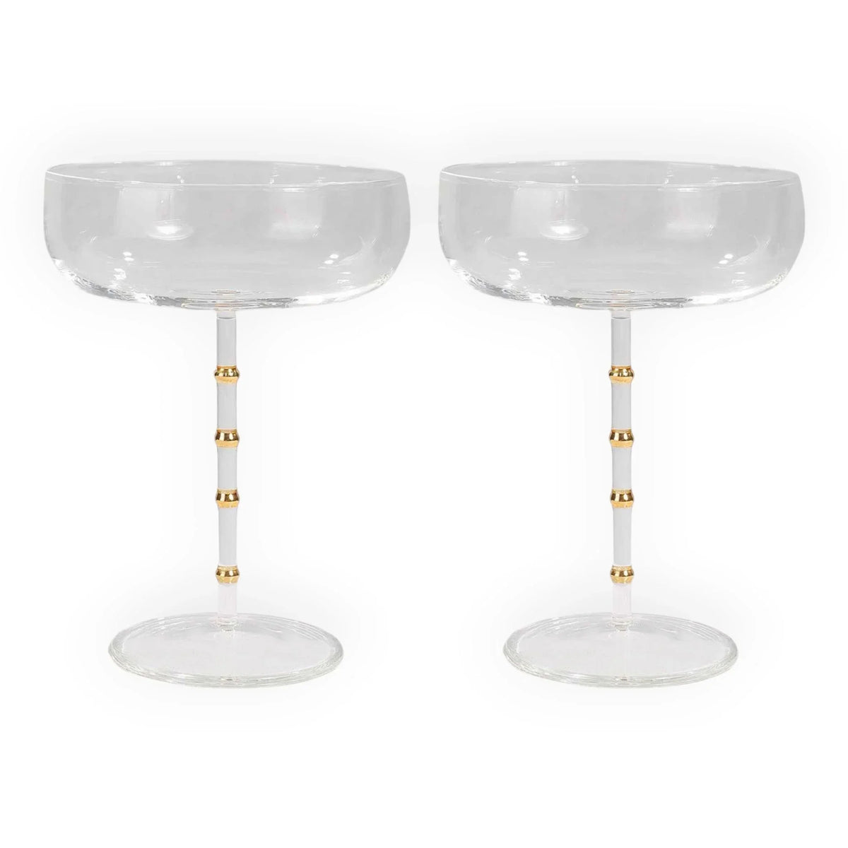 HUDSON Coupe Glasses Set 2 CLEAR/GOLD