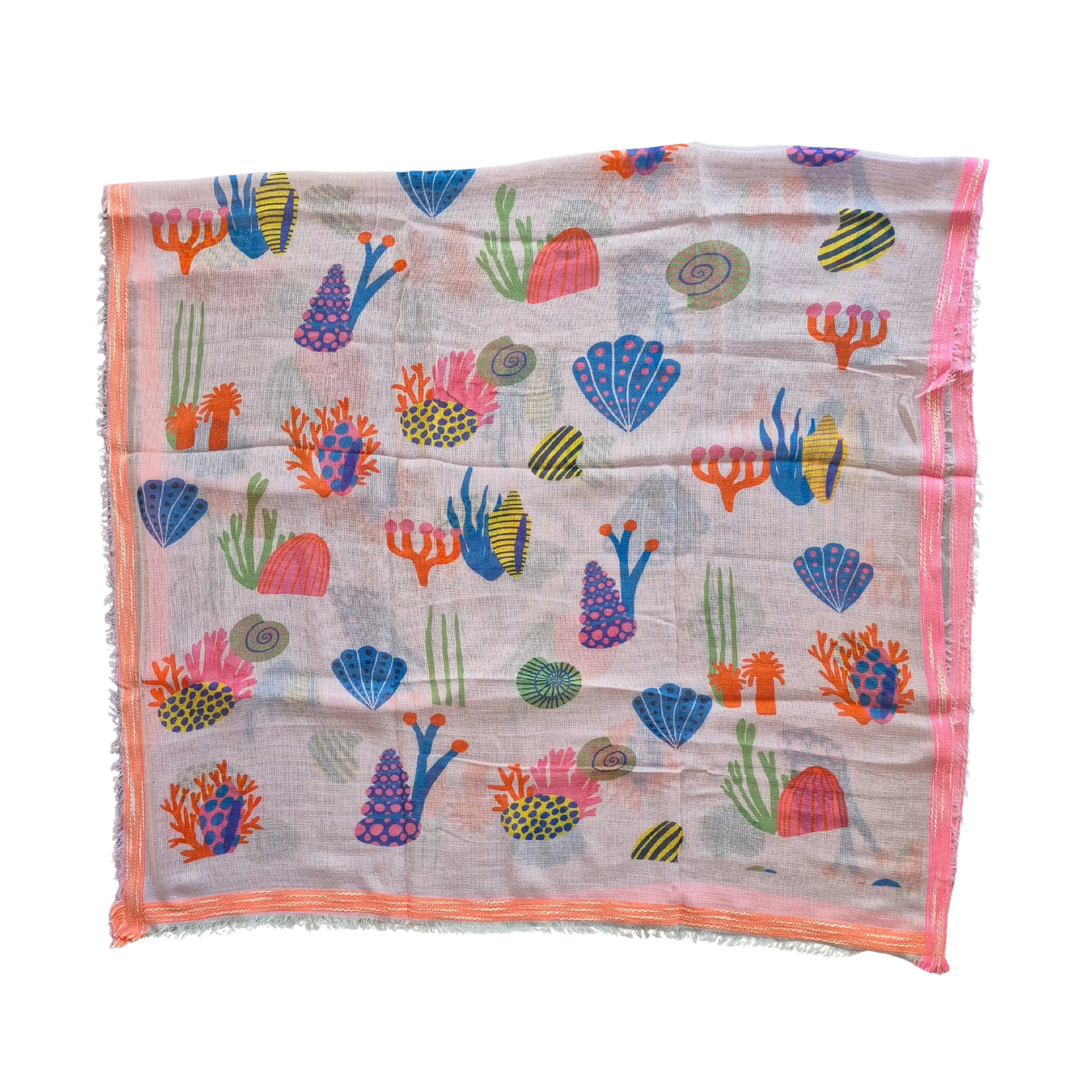 Pure Cotton Sarong Scarf Pink Ocean