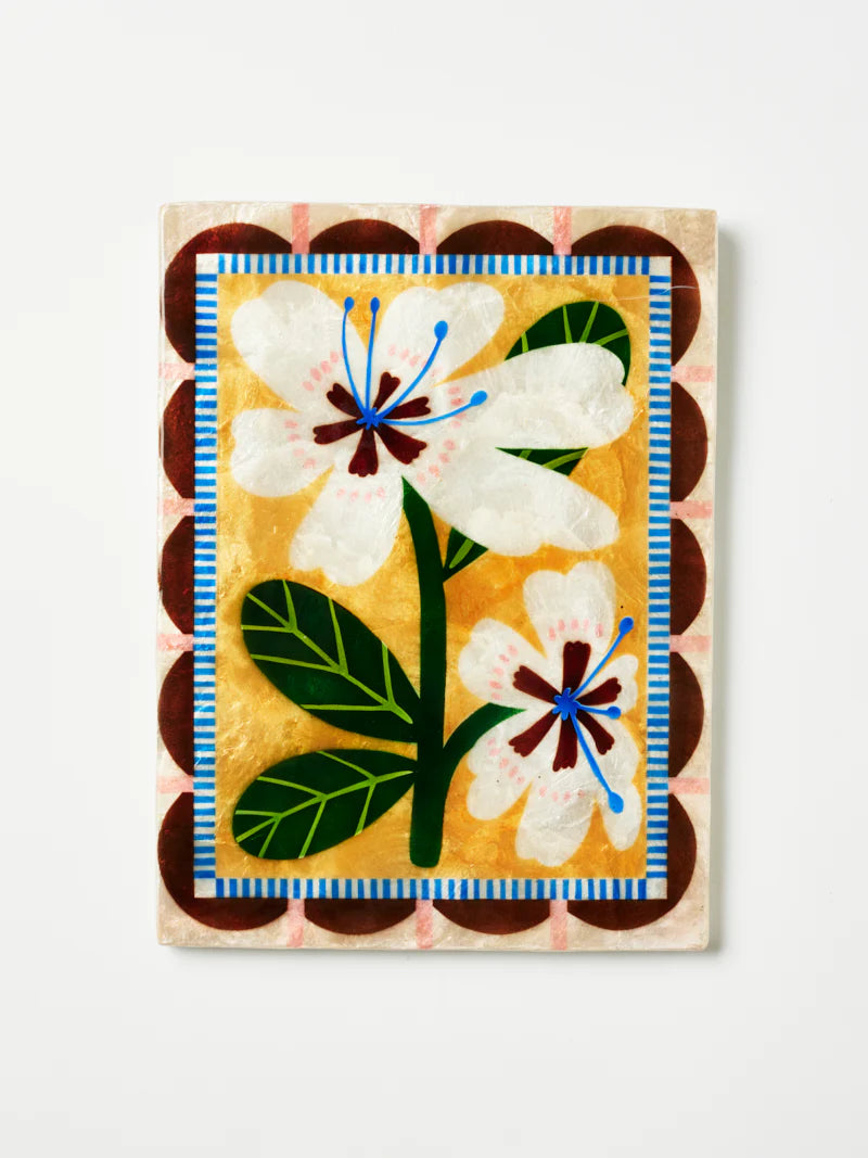 JONES & CO Bloom Nouveau Rectangle WHITE FLOWER