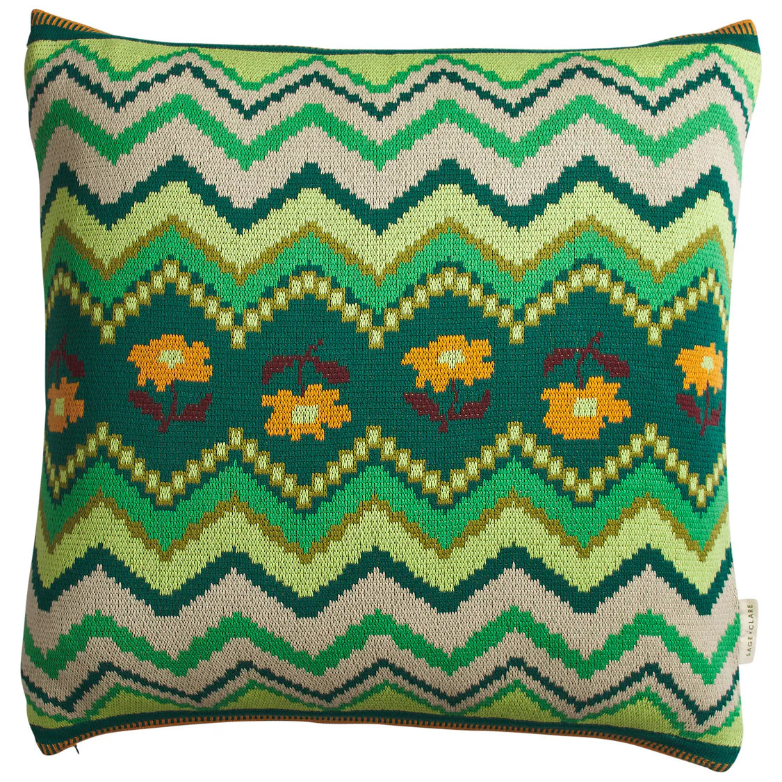 SAGE X CLARE Calina Knit Cushion VERDANT