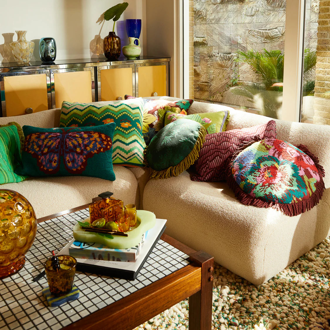 SAGE X CLARE Calina Knit Cushion VERDANT