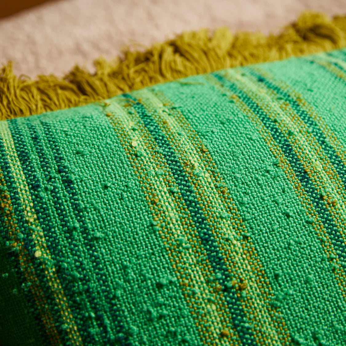 SAGE X CLARE Nicolette Woven Cushion SPRING GREEN