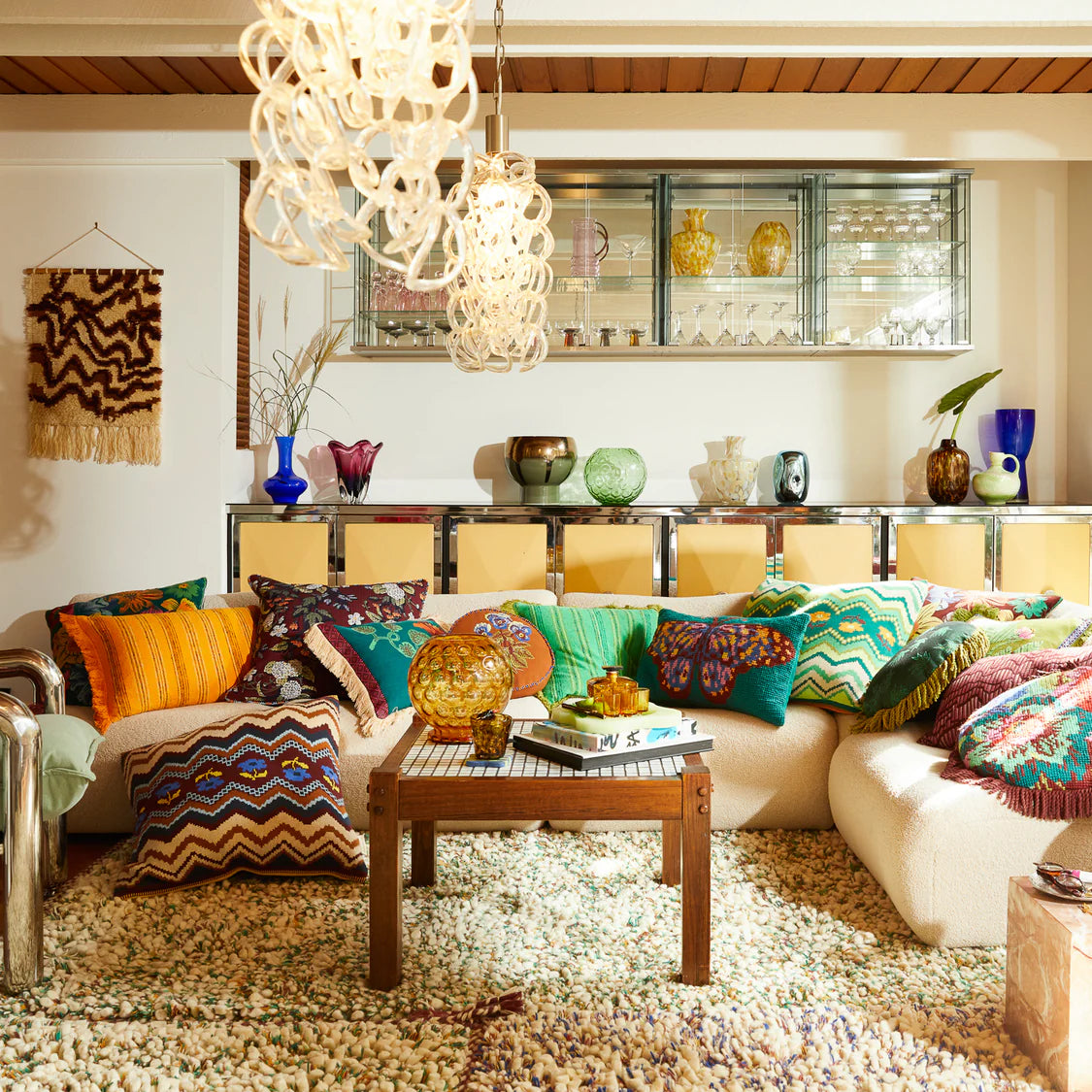SAGE X CLARE Nicolette Woven Cushion SPRING GREEN