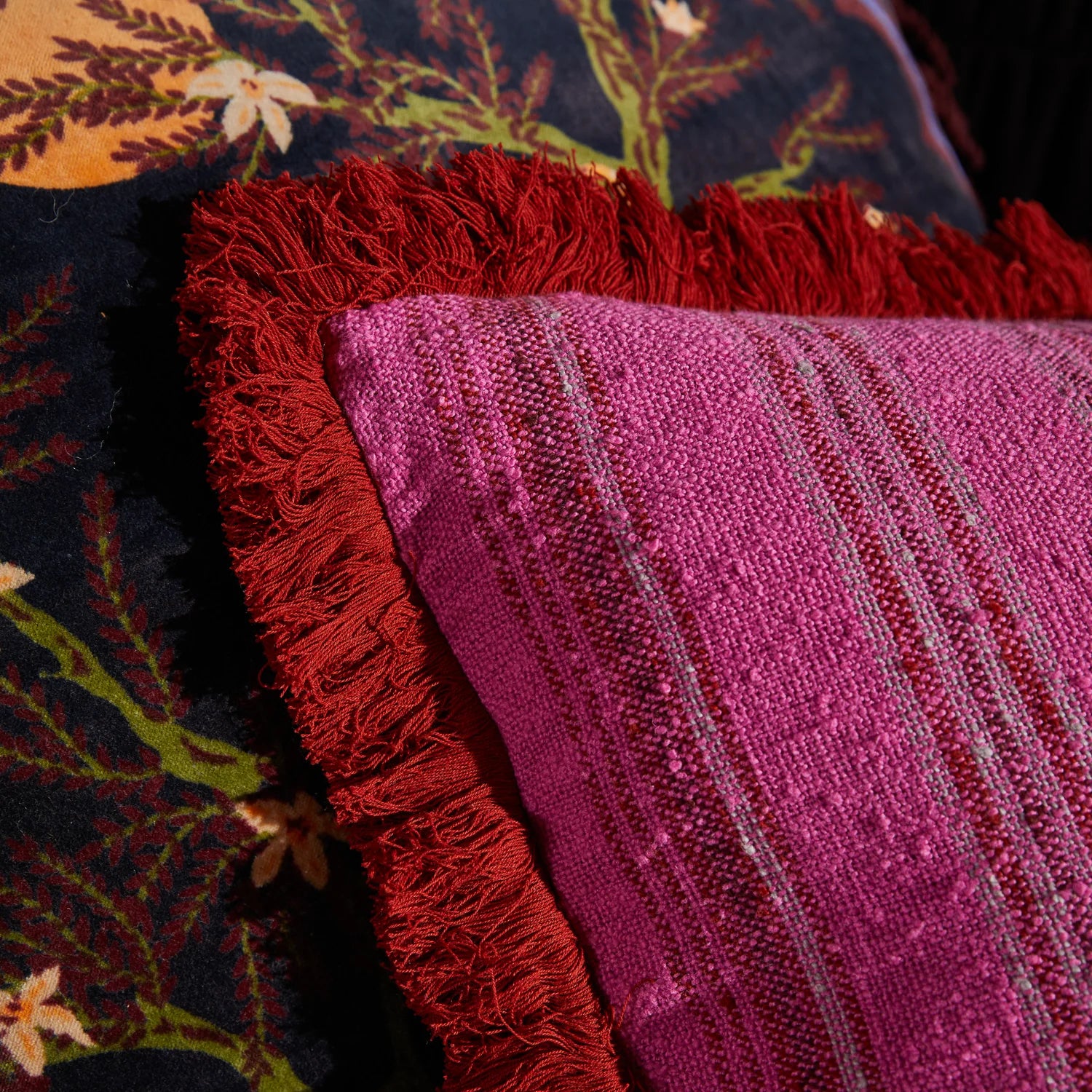 SAGE X CLARE Nicolette Woven Cushion PANSY