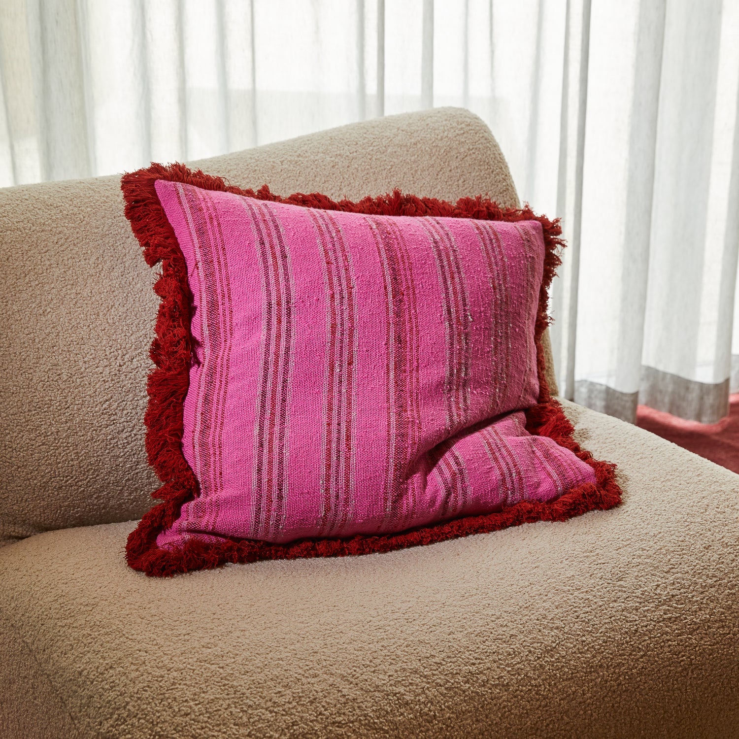 SAGE X CLARE Nicolette Woven Cushion PANSY