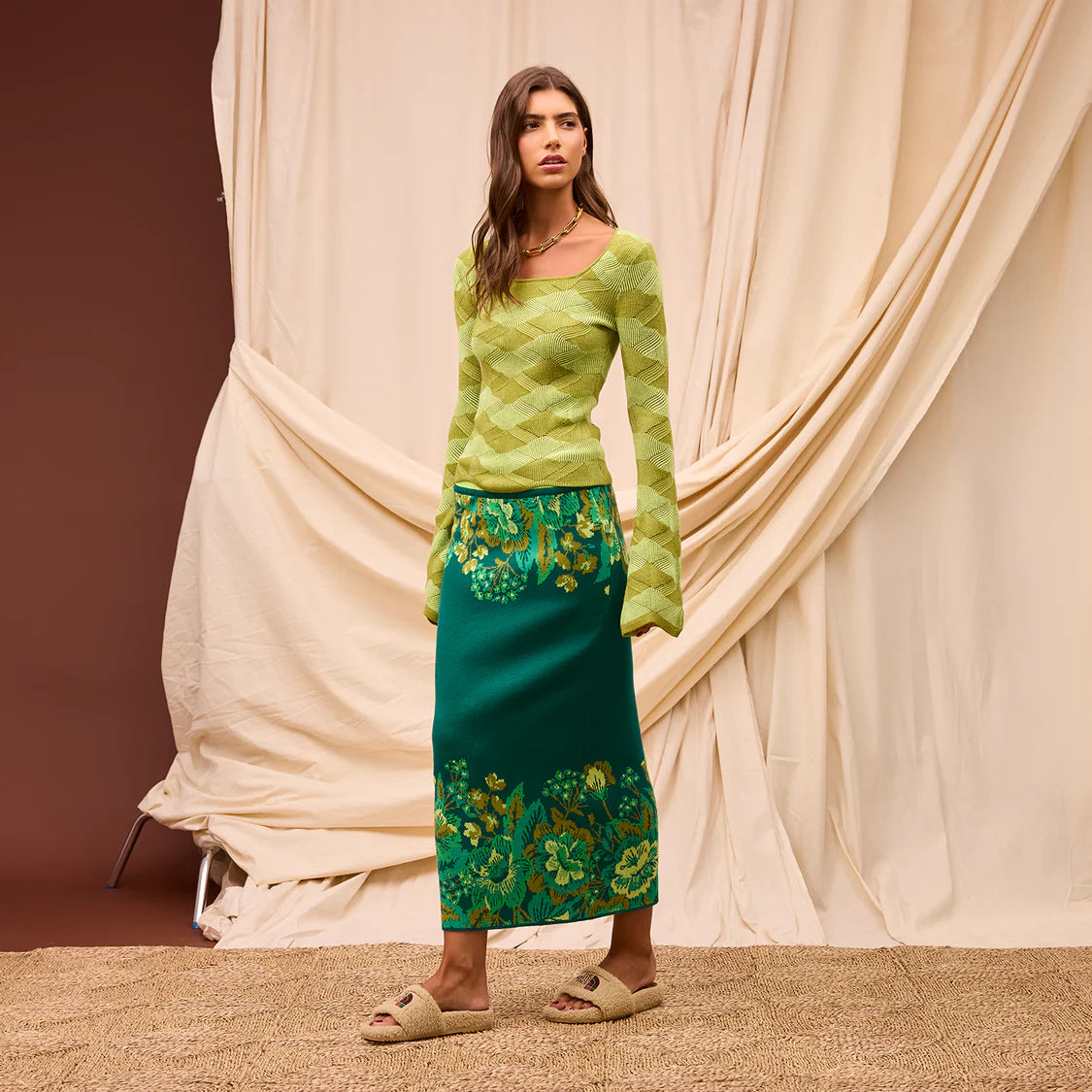 SAGE X CLARE Eliza Knit Maxi Skirt