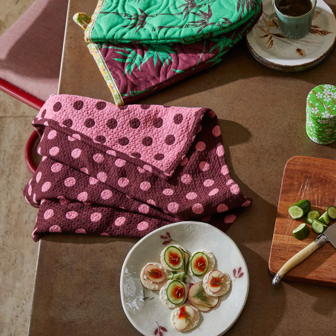 SAGE X CLARE Paige Tea Towel ROSEWOOD