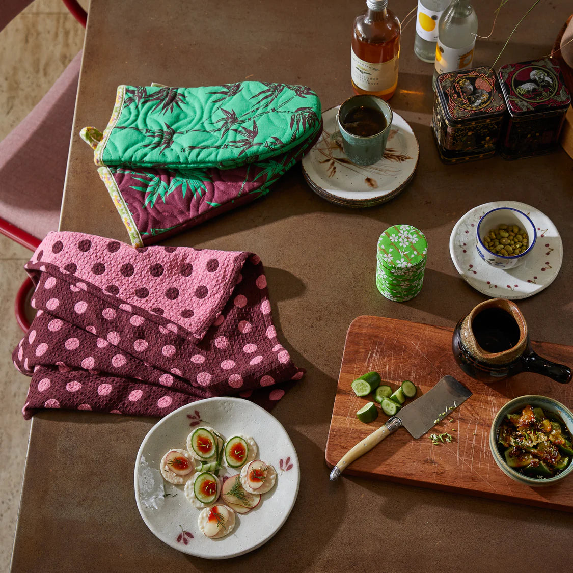 SAGE X CLARE Paige Tea Towel ROSEWOOD