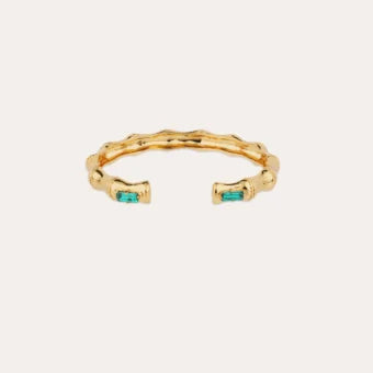 GAS BIJOUX Bambou Cuff Green Stones