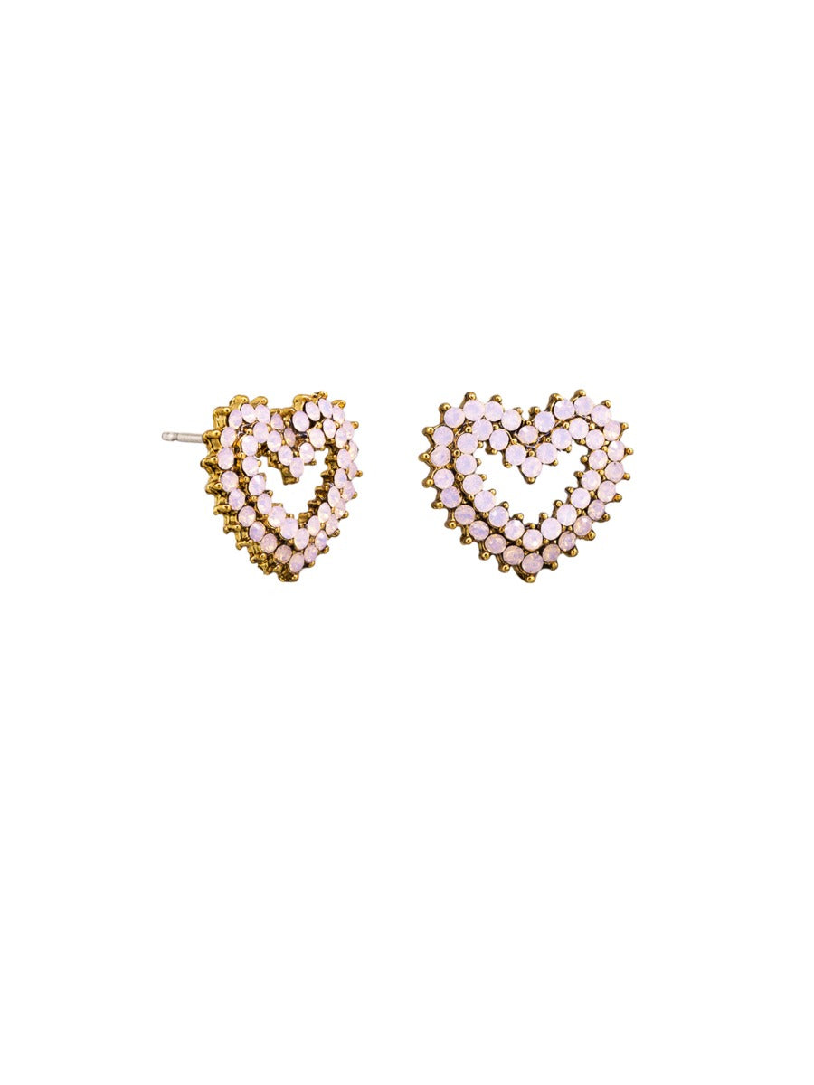 Beating Heart Stud ROSE QUARTZ