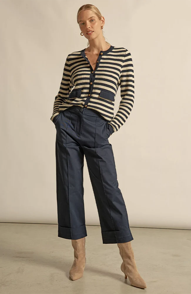ZOE KRATZMANN Camber Knit MIDNIGHT CREAM STRIPE
