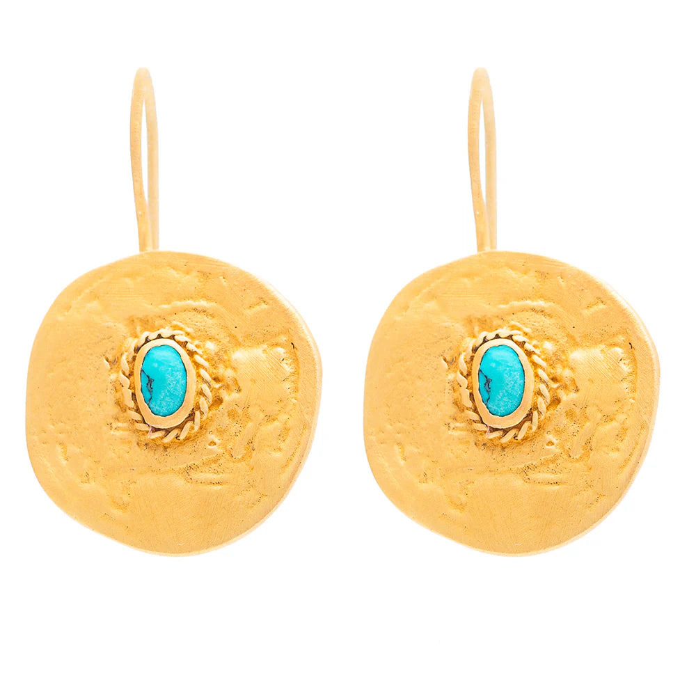RT24 Cleopatra Coin Earrings TURQUOISE