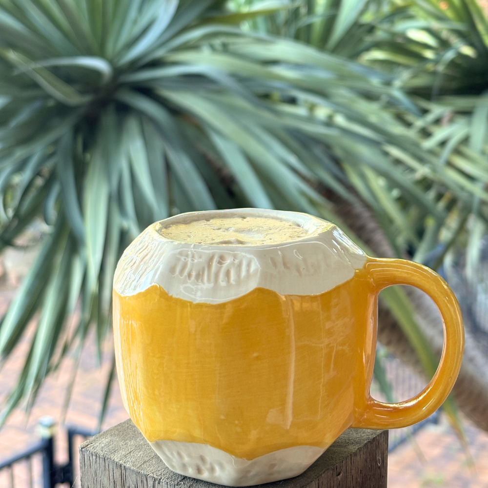 ISLAND TRADERS Coconut Mug MUSTARD